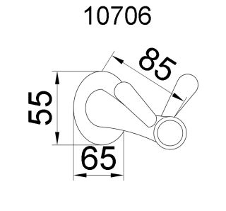Крючок двойной Boheme Puro хром 10706